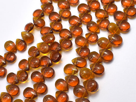 Glass Beads-Smoky, 8x11mm Flat Teardrop beads, 12 Inch-BeadXpert