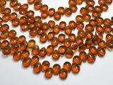 Glass Beads-Smoky, 8x11mm Flat Teardrop beads, 12 Inch-BeadXpert