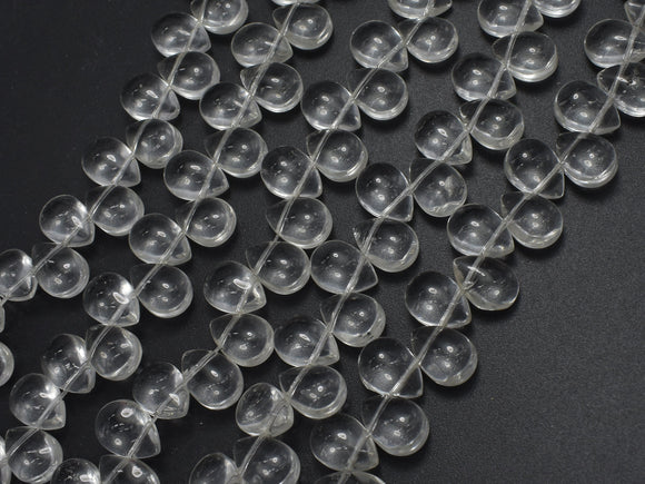 Glass Beads-Clear, 8x11mm Flat Teardrop beads, 12 Inch-BeadXpert
