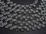 Glass Beads-Clear, 8x11mm Flat Teardrop beads, 12 Inch-BeadXpert