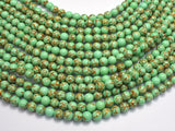 Howlite Turquoise - Green with Gold Line, 6mm (6.4mm)-BeadXpert