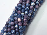 Rain Flower Stone, Blue & Purple, 6mm (6.7 mm) Round-BeadXpert