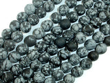 Matte Snowflake Obsidian, 8mm, Round Beads