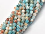 Jade - Blue & Orange, 4mm (4.5mm) Round-BeadXpert