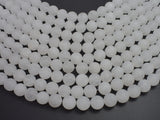 Matte White Jade 10mm Round Beads-BeadXpert
