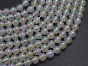 Mystic Coated White Agate, 8mm Round-BeadXpert