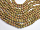 Chinese Unakite Beads, Round, 8mm-BeadXpert