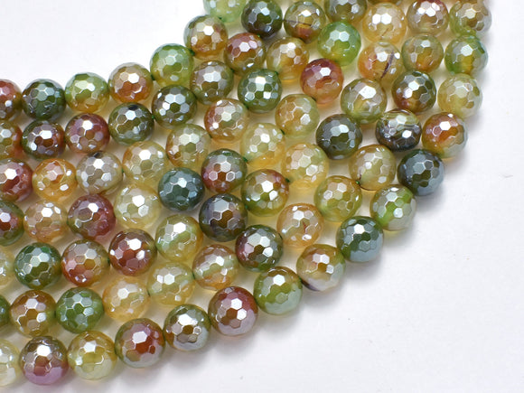 Mystic Coated Rainbow Agate, 8mm Faceted Round-BeadXpert