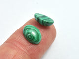 Genuine Malachite Cabochon, 7x9mm Oval, 2pieces-BeadXpert