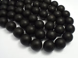 Matte Black Stone, 18mm Round Beads