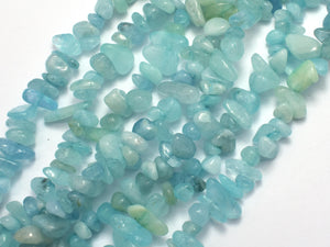 Aquamarine, 4-10mm Chips Beads, 32 Inch-BeadXpert