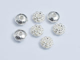4pcs 925 Sterling Silver Beads, 6mm Flower-BeadXpert
