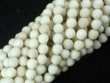 Matte White Fossil Jasper Beads, 6mm (6.3mm)-BeadXpert