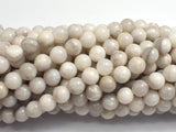 White Crazy Lace Agate, 6mm Round-BeadXpert