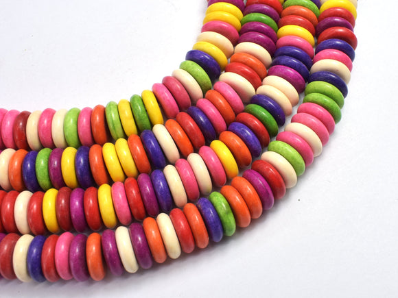 Howlite-Multicolor, 12x3.7mm Disk Beads-BeadXpert