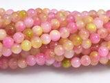 Jade - Pink & Yellow, 4mm (4.5mm) Round-BeadXpert