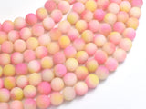 Matte Jade - Pink & Yellow, 8mm Round-BeadXpert