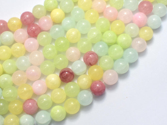 Jade - Multi Color, 8mm (8.5mm) Round-Beadxpert