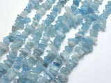 Aquamarine, 4-10mm Chips Beads, 32 Inch