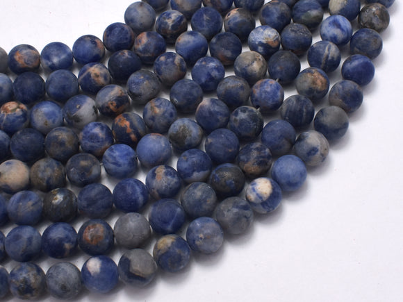 Matte Sodalite Beads, 8mm, Round Beads-BeadXpert