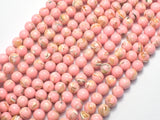 Shell Howlite-Pink, with Trochus Shell, 6mm (6.5mm)-Beadxpert