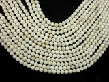 Matte White Fossil Jasper Beads, 6mm (6.3mm)-BeadXpert