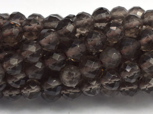 Smoky Quartz, 4mm Micro Faceted Round-BeadXpert