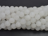 Matte White Jade 10mm Round Beads-BeadXpert