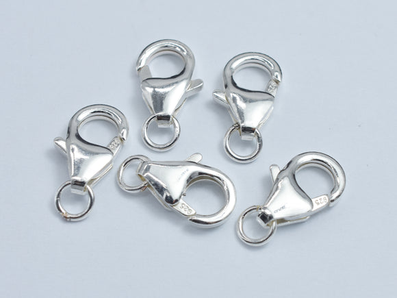 2pcs 925 Sterling Silver Lobster Claw Clasp, 11x6mm-BeadXpert