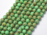 Howlite Turquoise - Green with Gold Line, 8mm (8.3mm)-BeadXpert