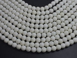 White Lava Beads, 8mm Round Beads, 15 Inch-BeadXpert