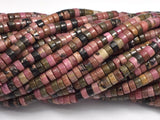 Rhodonite, Approx. 2x4mm, Heishi Disc-BeadXpert