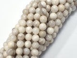 White Crazy Lace Agate, 6mm Round-BeadXpert