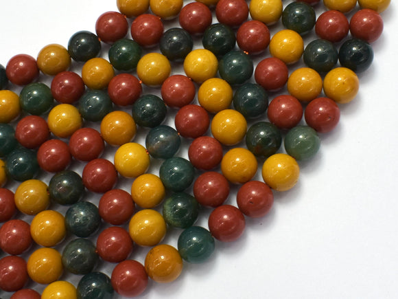 Alashan Agate-Green / Yellow / Red, 8mm-BeadXpert