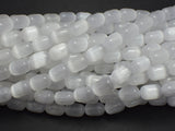 Selenite, Gypsum, White, 6x9mm Tube-Beadxpert