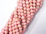 Shell Howlite-Pink, with Trochus Shell, 6mm (6.5mm)-Beadxpert