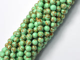 Howlite Turquoise - Green with Gold Line, 6mm (6.4mm)-BeadXpert