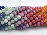 Mixed Stone, Rhodonite, Amazonite, Aventurine, Lepidolite, 6mm (6.7mm)-BeadXpert