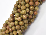 Chinese Unakite Beads, Round, 8mm-BeadXpert