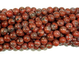 Red Sesame Jasper Beads, 6mm (6.7mm) Round Beads-BeadXpert