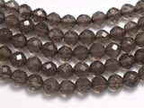 Smoky Quartz, 4mm Micro Faceted Round-BeadXpert