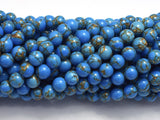 Howlite Turquoise - Blue with Gold Line, 6mm (6.4mm)-BeadXpert