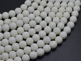 White Lava Beads, 8mm Round Beads, 15 Inch-BeadXpert