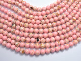 Shell Howlite-Pink, with Trochus Shell, 8mm (8.5mm) Round-BeadXpert