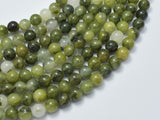 Green Line Quartz Beads, 8mm, Round-BeadXpert