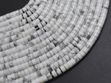 White Howlite, 2x4mm, Heishi Disc-BeadXpert