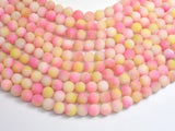 Matte Jade - Pink & Yellow, 8mm Round-BeadXpert