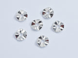 4pcs 925 Sterling Silver Beads, 7mm Wavy Coin-BeadXpert