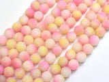 Matte Jade - Pink & Yellow, 8mm Round-BeadXpert