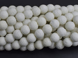 White Lava Beads, 8mm Round Beads, 15 Inch-BeadXpert